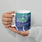 Personalized New Zealand Warriors Ceramic Mug Y2K Grunge Aesthetic With Cyber Flames and Starburst Graphics