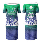 Personalized New Zealand Warriors Couples Matching Puletasi and Long Sleeve Button Shirt Y2K Grunge Aesthetic With Cyber Flames and Starburst Graphics