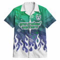 Personalized New Zealand Warriors Hawaiian Shirt Y2K Grunge Aesthetic With Cyber Flames and Starburst Graphics