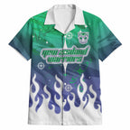 Personalized New Zealand Warriors Hawaiian Shirt Y2K Grunge Aesthetic With Cyber Flames and Starburst Graphics