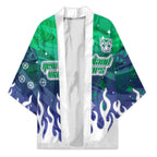 Personalized New Zealand Warriors Kimono Y2K Grunge Aesthetic With Cyber Flames and Starburst Graphics