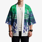 Personalized New Zealand Warriors Kimono Y2K Grunge Aesthetic With Cyber Flames and Starburst Graphics
