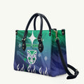 Personalized New Zealand Warriors Leather Bag Y2K Grunge Aesthetic With Cyber Flames and Starburst Graphics