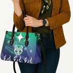 Personalized New Zealand Warriors Leather Bag Y2K Grunge Aesthetic With Cyber Flames and Starburst Graphics