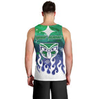 Personalized New Zealand Warriors Men Tank Top Y2K Grunge Aesthetic With Cyber Flames and Starburst Graphics