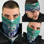 Personalized New Zealand Warriors Neck Gaiter Y2K Grunge Aesthetic With Cyber Flames and Starburst Graphics