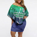 Personalized New Zealand Warriors Off Shoulder Short Dress Y2K Grunge Aesthetic With Cyber Flames and Starburst Graphics