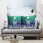 Personalized New Zealand Warriors Pillow Cover Y2K Grunge Aesthetic With Cyber Flames and Starburst Graphics