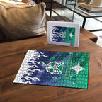 Personalized New Zealand Warriors Puzzle Y2K Grunge Aesthetic With Cyber Flames and Starburst Graphics