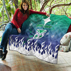 Personalized New Zealand Warriors Quilt Y2K Grunge Aesthetic With Cyber Flames and Starburst Graphics