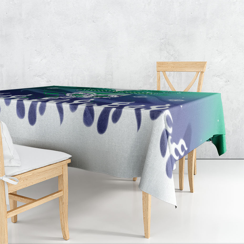 Personalized New Zealand Warriors Tablecloth Y2K Grunge Aesthetic With Cyber Flames and Starburst Graphics