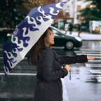 Personalized New Zealand Warriors Umbrella Y2K Grunge Aesthetic With Cyber Flames and Starburst Graphics