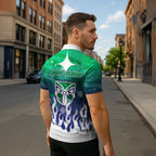 Personalized New Zealand Warriors Zipper Polo Shirt Y2K Grunge Aesthetic With Cyber Flames and Starburst Graphics