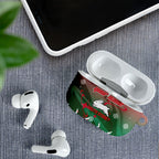 Personalized South Sydney Rabbitohs AirPods Case Y2K Grunge Aesthetic With Cyber Flames and Starburst Graphics