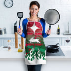 Personalized South Sydney Rabbitohs Apron Y2K Grunge Aesthetic With Cyber Flames and Starburst Graphics