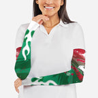 Personalized South Sydney Rabbitohs Arm Sleeves Y2K Grunge Aesthetic With Cyber Flames and Starburst Graphics
