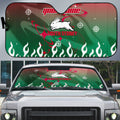 Personalized South Sydney Rabbitohs Auto Sun Shade Y2K Grunge Aesthetic With Cyber Flames and Starburst Graphics