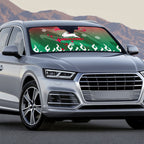 Personalized South Sydney Rabbitohs Auto Sun Shade Y2K Grunge Aesthetic With Cyber Flames and Starburst Graphics