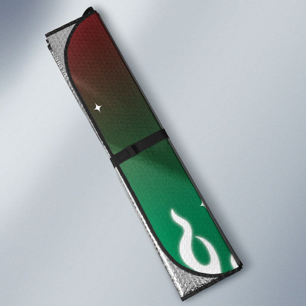 Personalized South Sydney Rabbitohs Auto Sun Shade Y2K Grunge Aesthetic With Cyber Flames and Starburst Graphics