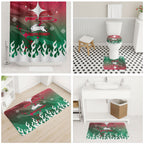 Personalized South Sydney Rabbitohs Bathroom Set Y2K Grunge Aesthetic With Cyber Flames and Starburst Graphics