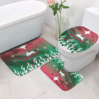 Personalized South Sydney Rabbitohs Bathroom Set Y2K Grunge Aesthetic With Cyber Flames and Starburst Graphics