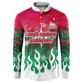 Personalized South Sydney Rabbitohs Button Sweatshirt Y2K Grunge Aesthetic With Cyber Flames and Starburst Graphics