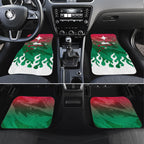 Personalized South Sydney Rabbitohs Car Mats Y2K Grunge Aesthetic With Cyber Flames and Starburst Graphics