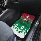 Personalized South Sydney Rabbitohs Car Mats Y2K Grunge Aesthetic With Cyber Flames and Starburst Graphics