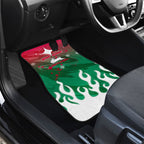 Personalized South Sydney Rabbitohs Car Mats Y2K Grunge Aesthetic With Cyber Flames and Starburst Graphics