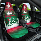 Personalized South Sydney Rabbitohs Car Seat Cover Y2K Grunge Aesthetic With Cyber Flames and Starburst Graphics