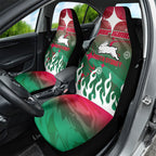 Personalized South Sydney Rabbitohs Car Seat Cover Y2K Grunge Aesthetic With Cyber Flames and Starburst Graphics