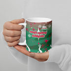 Personalized South Sydney Rabbitohs Ceramic Mug Y2K Grunge Aesthetic With Cyber Flames and Starburst Graphics