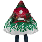 Personalized South Sydney Rabbitohs Cloak Y2K Grunge Aesthetic With Cyber Flames and Starburst Graphics