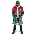 Personalized South Sydney Rabbitohs Cloak Y2K Grunge Aesthetic With Cyber Flames and Starburst Graphics