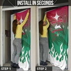 Personalized South Sydney Rabbitohs Door Cover Y2K Grunge Aesthetic With Cyber Flames and Starburst Graphics