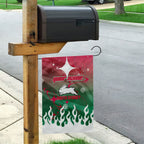 Personalized South Sydney Rabbitohs Garden Flag Y2K Grunge Aesthetic With Cyber Flames and Starburst Graphics