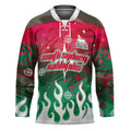 Personalized South Sydney Rabbitohs Hockey Jersey Y2K Grunge Aesthetic With Cyber Flames and Starburst Graphics
