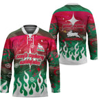 Personalized South Sydney Rabbitohs Hockey Jersey Y2K Grunge Aesthetic With Cyber Flames and Starburst Graphics