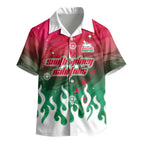 Personalized South Sydney Rabbitohs Kid Hawaiian Shirt Y2K Grunge Aesthetic With Cyber Flames and Starburst Graphics