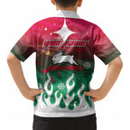 Personalized South Sydney Rabbitohs Kid Hawaiian Shirt Y2K Grunge Aesthetic With Cyber Flames and Starburst Graphics
