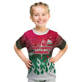 Personalized South Sydney Rabbitohs Kid T Shirt Y2K Grunge Aesthetic With Cyber Flames and Starburst Graphics