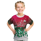 Personalized South Sydney Rabbitohs Kid T Shirt Y2K Grunge Aesthetic With Cyber Flames and Starburst Graphics