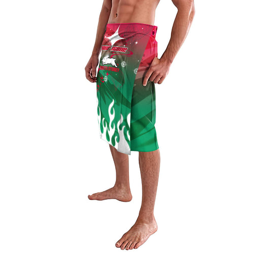 Personalized South Sydney Rabbitohs Lavalava Y2K Grunge Aesthetic With Cyber Flames and Starburst Graphics