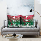 Personalized South Sydney Rabbitohs Pillow Cover Y2K Grunge Aesthetic With Cyber Flames and Starburst Graphics