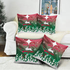 Personalized South Sydney Rabbitohs Pillow Cover Y2K Grunge Aesthetic With Cyber Flames and Starburst Graphics