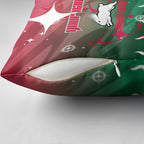 Personalized South Sydney Rabbitohs Pillow Cover Y2K Grunge Aesthetic With Cyber Flames and Starburst Graphics