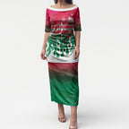 Personalized South Sydney Rabbitohs Puletasi Y2K Grunge Aesthetic With Cyber Flames and Starburst Graphics