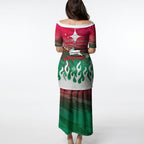 Personalized South Sydney Rabbitohs Puletasi Y2K Grunge Aesthetic With Cyber Flames and Starburst Graphics