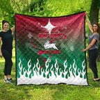 Personalized South Sydney Rabbitohs Quilt Y2K Grunge Aesthetic With Cyber Flames and Starburst Graphics