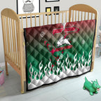 Personalized South Sydney Rabbitohs Quilt Y2K Grunge Aesthetic With Cyber Flames and Starburst Graphics
